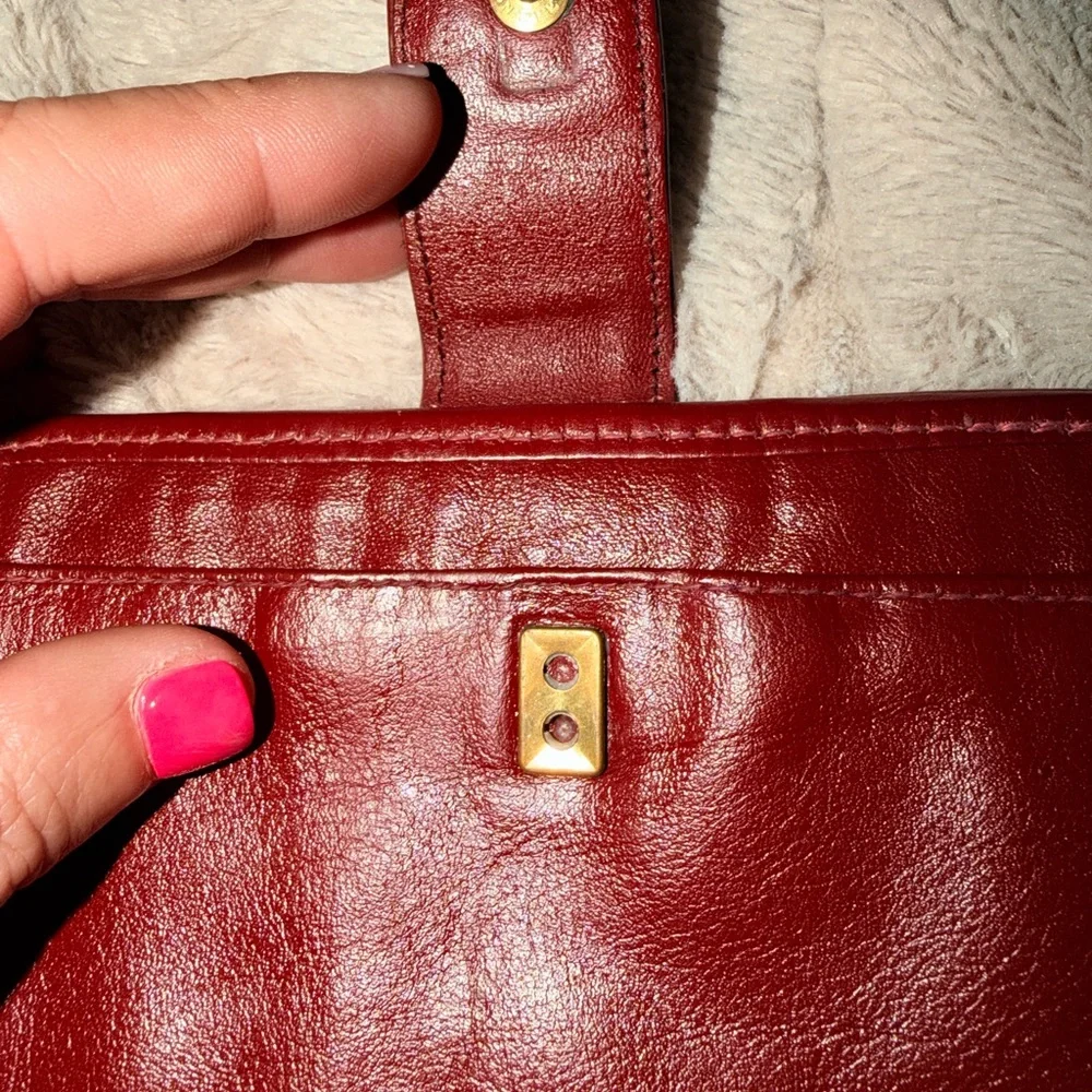 Vintage 80s PAZZO checkbook, coin, purse, wallet, red, cowhide, soft leather